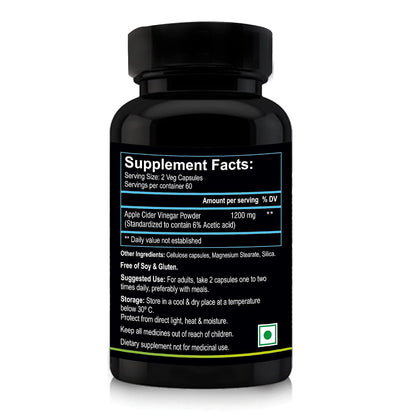 Nutriosys Apple Cider Vinegar 1200mg - 90 Veg Capsules (Pack of 1)