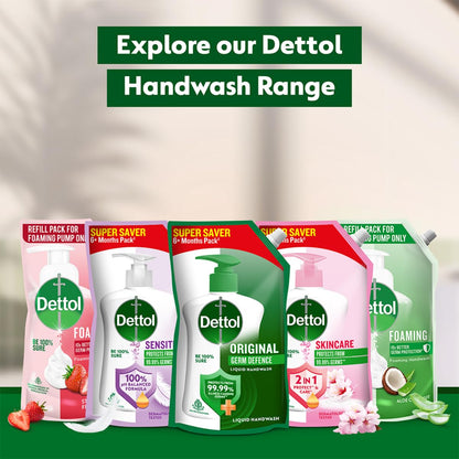 Dettol Liquid Handwash Refill - Original Hand Wash- 1350ml | Germ Defence Formula | 10x Better Germ Protection