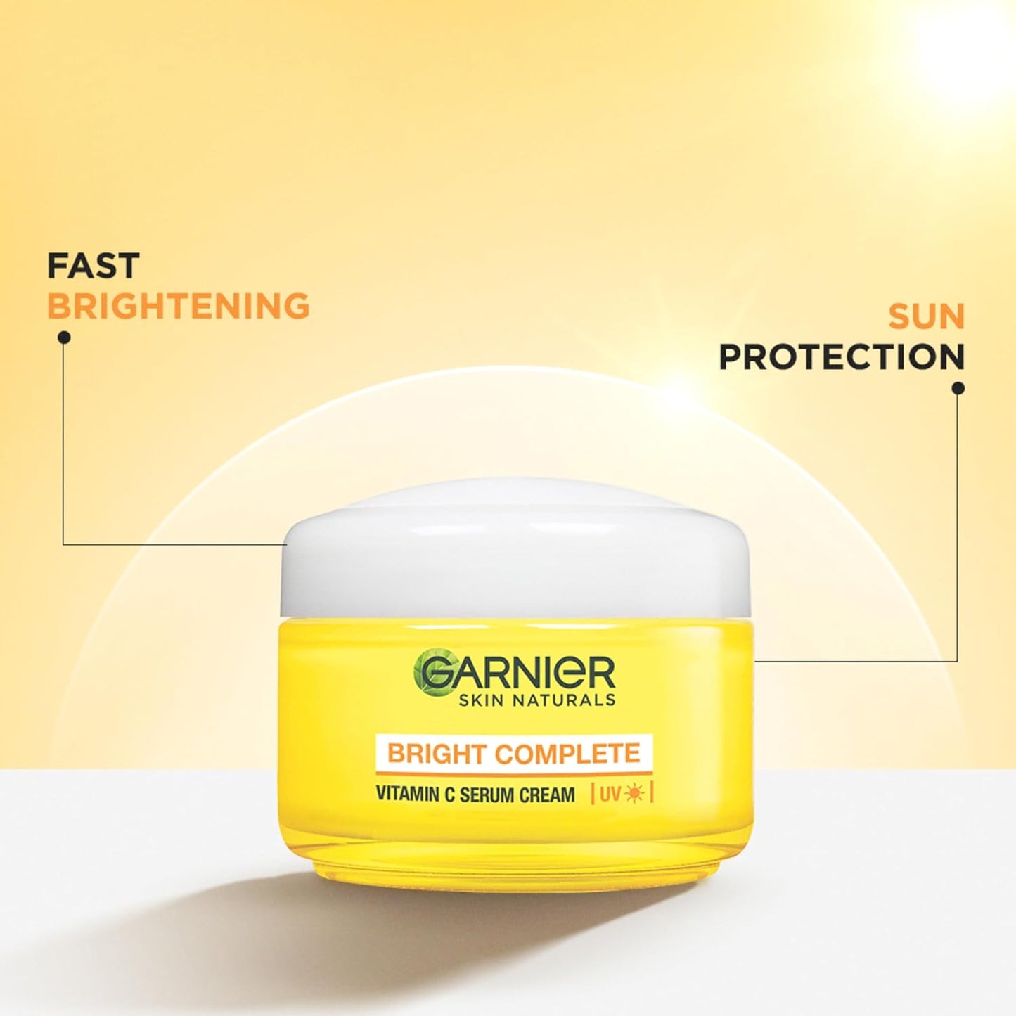 Garnier Skin Naturals Bright Complete Vitamin C Serum UV Cream, Vitamin C Day Cream for Sun Protection and Skin Brightening - Suitable For all Skin Types, 45g