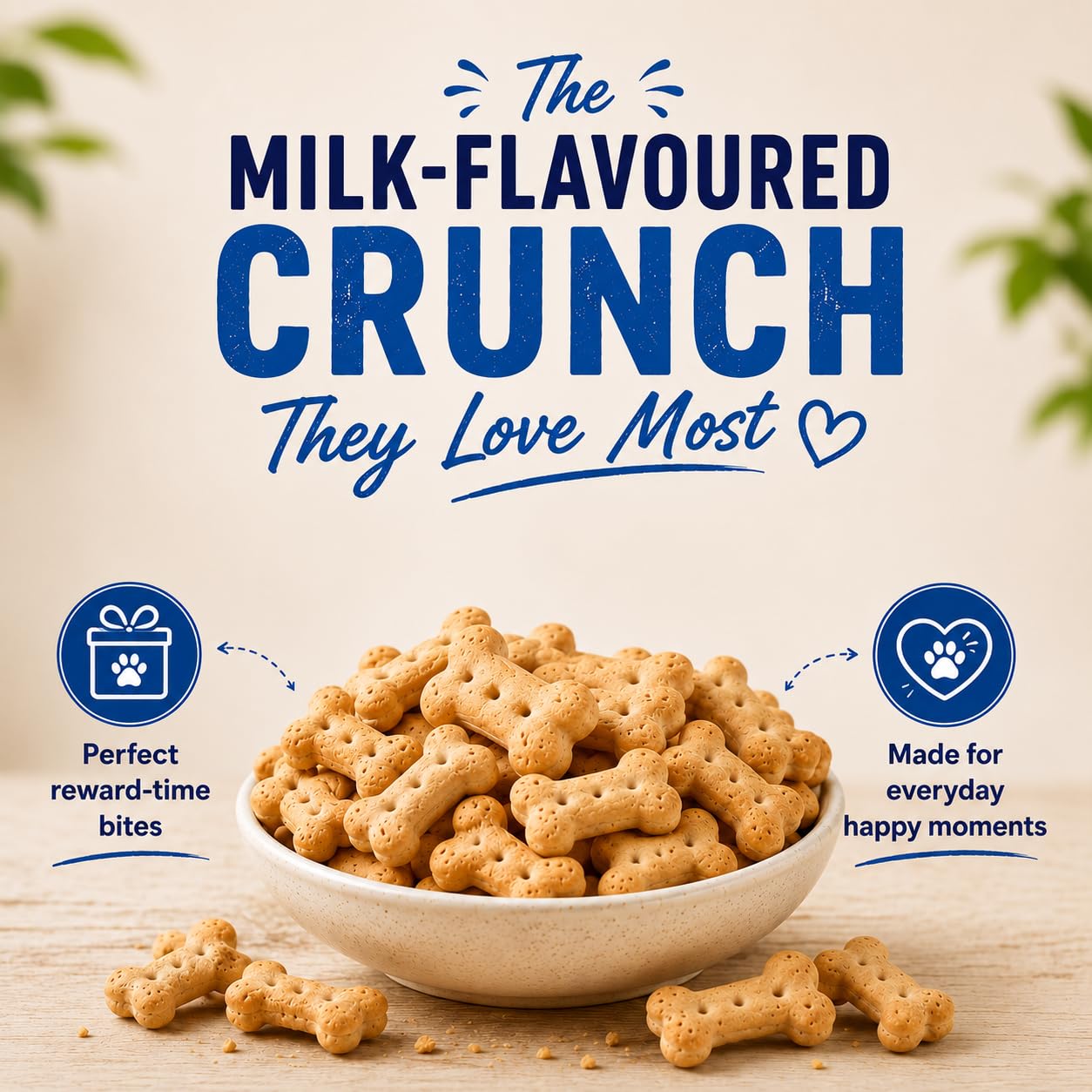 Purepet Dog Treats Biscuits 800g Pack | Milk Flavour | Active Behaviour | Oral Health | Training and Behaviour | Healthy Immune System (All Life Stages)