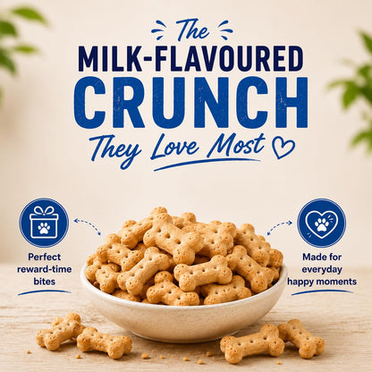 Purepet Dog Treats Biscuits 800g Pack | Milk Flavour | Active Behaviour | Oral Health | Training and Behaviour | Healthy Immune System (All Life Stages)