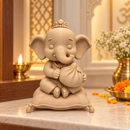 Cute Mini Ganesha Idol | Lightweight Ganpati Statue for Car Dashboard, Mandir, Office Desk & Gifting | 11 cm