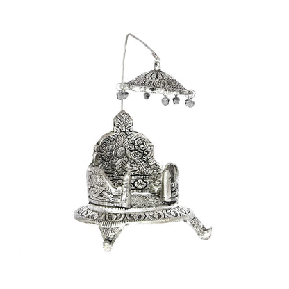 Aluminium Antique Silver Plated Singhasan, 5.5 inch, 1 Piece