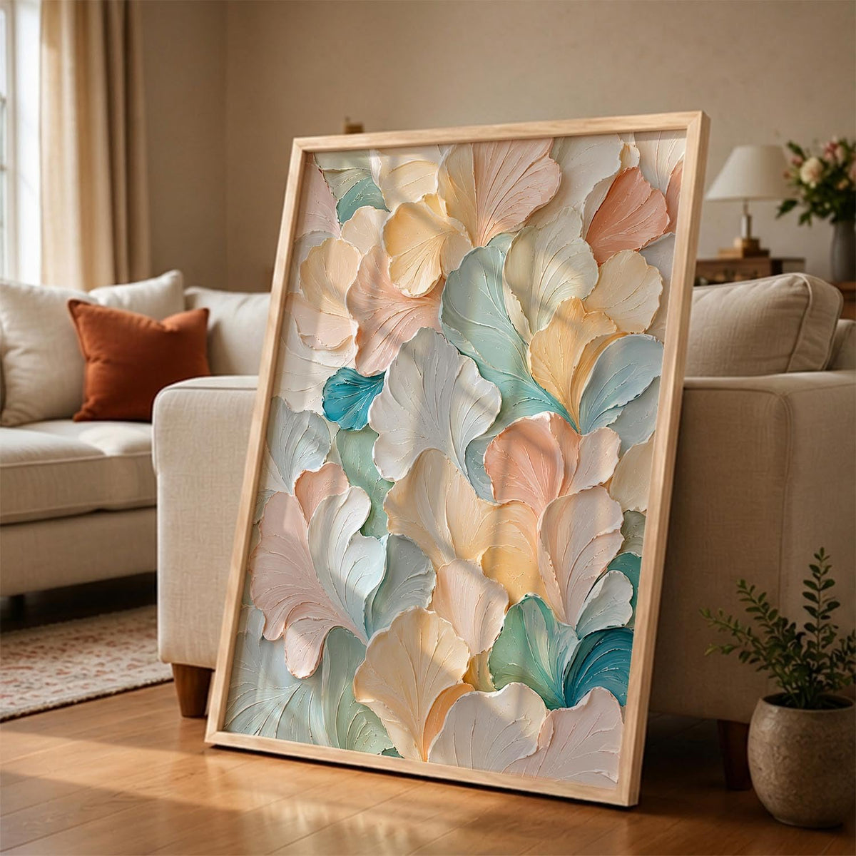 Floral Painting with Frame for Wall Decor | Modern Art Painting With Frame Home Decoration For Living Room Bed Room Hotel Wall Decor Digital Reprint (14X20 inch)