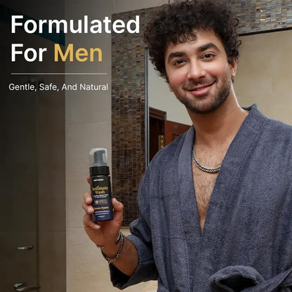 MENHOOD Intimate Wash for Men 150 ML| Tea Tree Oil Essential Neem Oil | Men Genital Wash |Mens Ball Hygiene |Anti-Fungal Foaming Wash | PH Balanced |Skin Brightening | Long- Lasting Freshness (Green Apple)