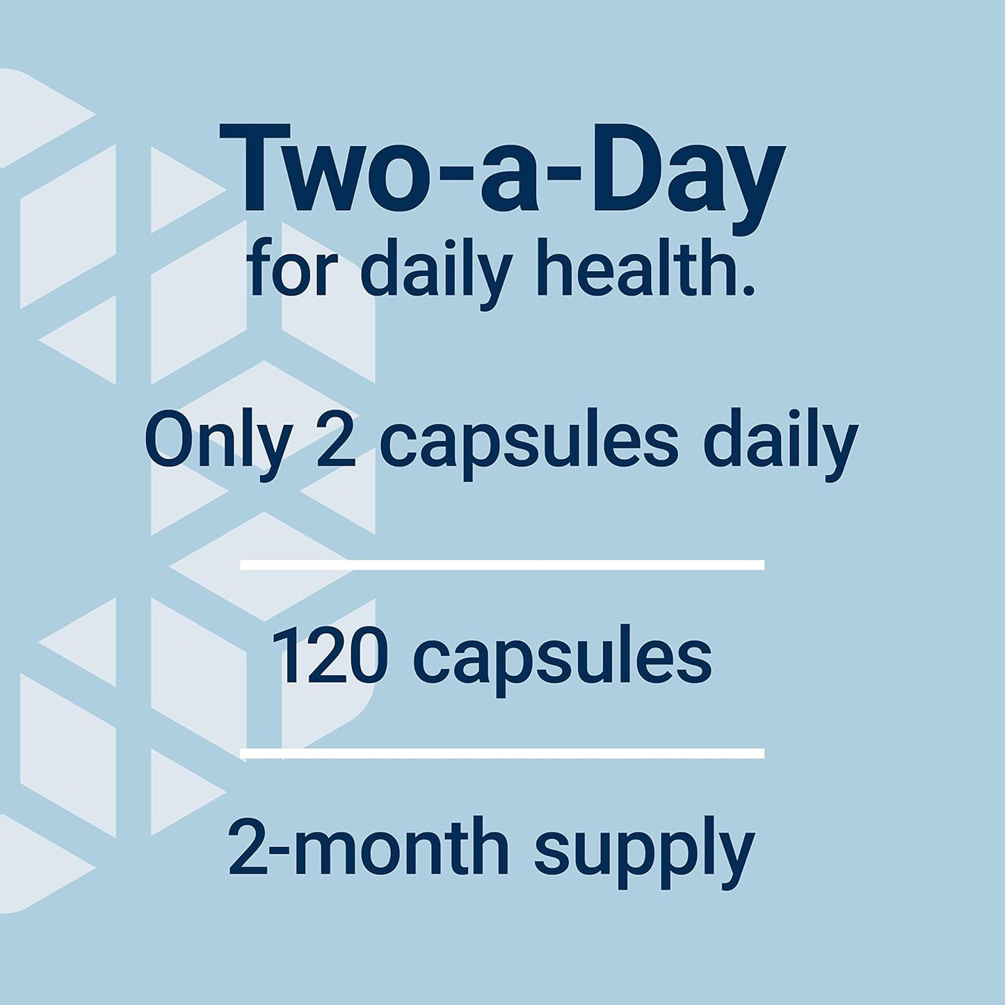 Promotional text for a daily health supplement on a blue background