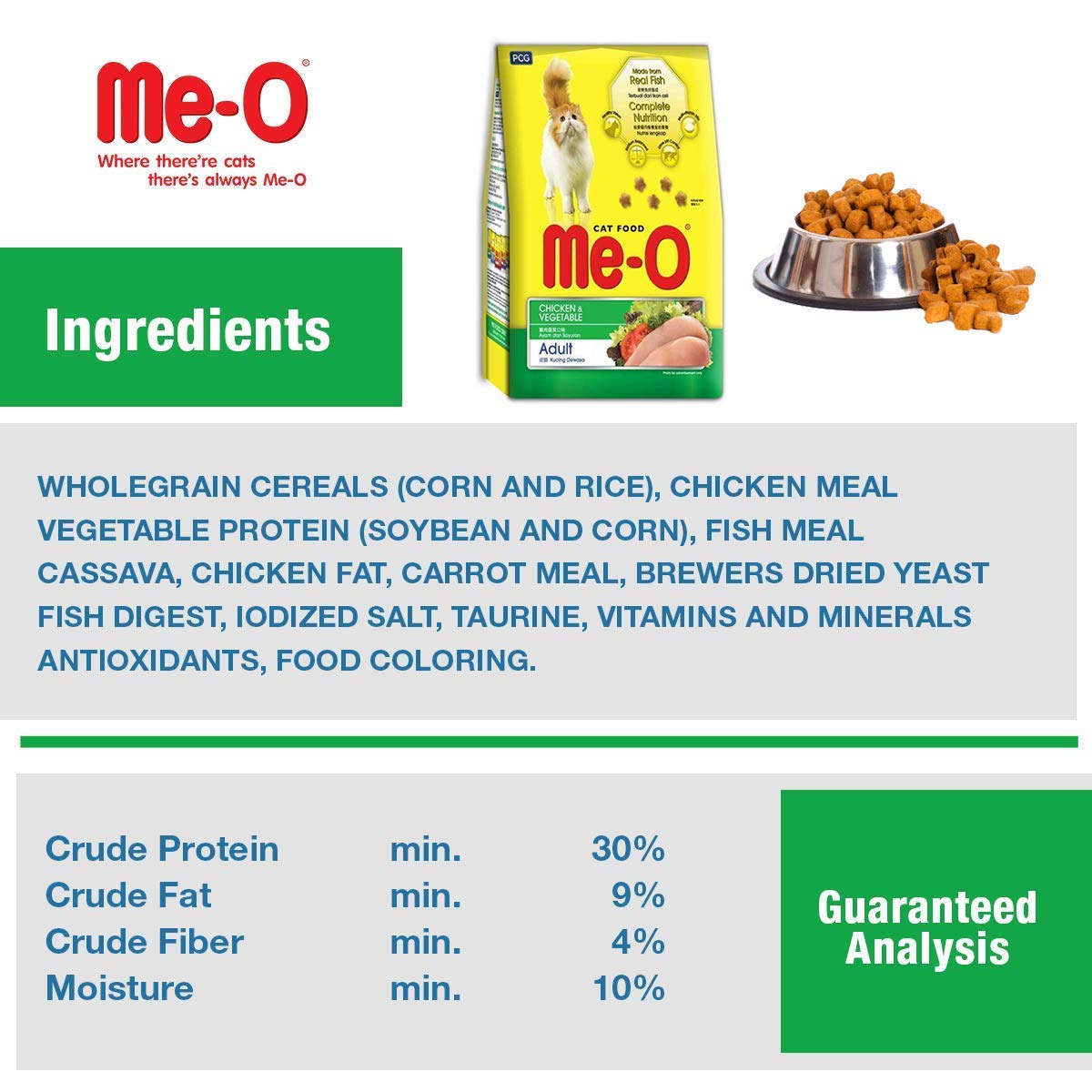 Me-O meo Chicken vegetablle Dry Food 1.2 kg Dry Adult Cat Food