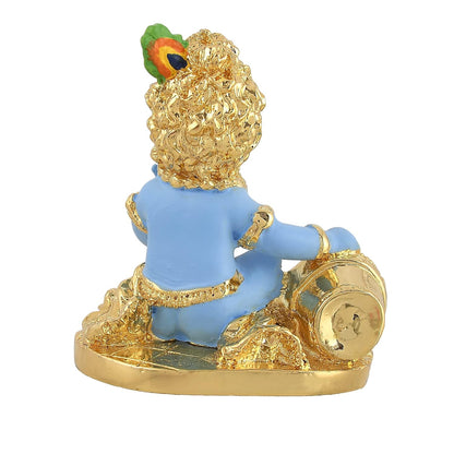 Laddoo Gopal Idol | Bal Gopal Murti Car Dashboard | Baby Krishna Statue | Little Kanha Figurine for Home Temple, Resin