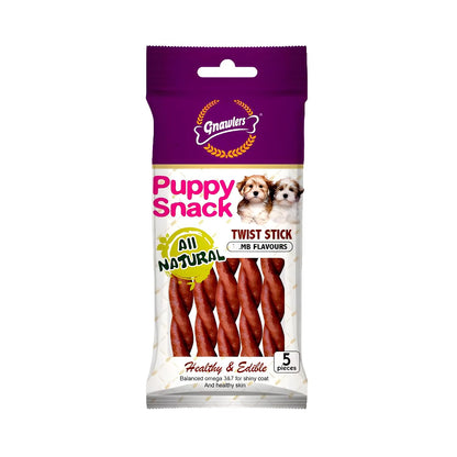 Gnawlers Puppy Snack, Healthy & Edible, with Added Prebiotics, Vitamins & Minerals, Balanced Omega 3&6 for Shiny Coat & Healthy Skin, Twist Stick - Chicken Flavor, 400gm, Pack of 1 Sold by DogsNCats