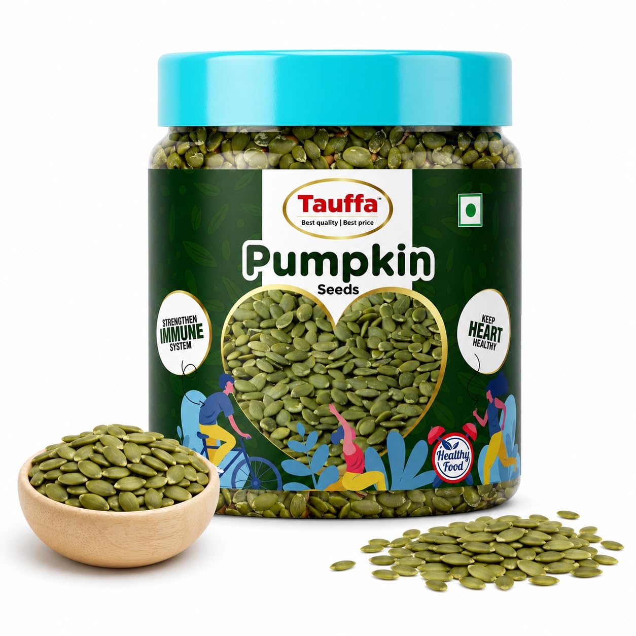 Tauffa Premium Raw Pumpkin Seeds 250g | AAA Grade Kaddu Beej | Handpicked Unroasted Seeds for Eating | High in Protein & Fibre | Healthy Snack