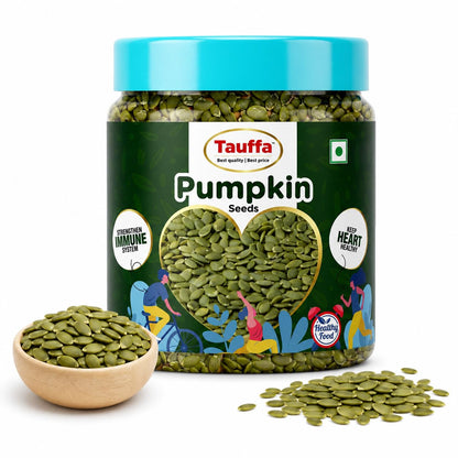 Tauffa Premium Raw Pumpkin Seeds 250g | AAA Grade Kaddu Beej | Handpicked Unroasted Seeds for Eating | High in Protein & Fibre | Healthy Snack