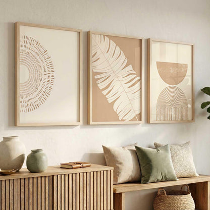 Boho Art Home Decoration Painting | Paintings With Frame For Living Room Bed Room Hotel Wall Decor Digital Reprint Set of 3 (13X17 inch)