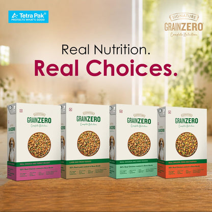 Grain Zero Dog Fresh Food Tetra Pak Real Chicken & Turkey Delight, for Adult & Puppy, 350g | Supports Joint & Health | Anti-Inflammatory Properties | Ready to Serve | One Pack One Meal