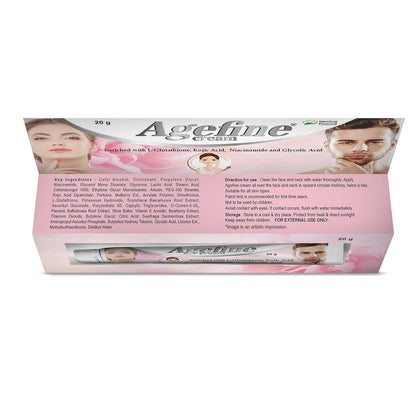 Healing Pharma - Agefine L- glutathione/Glycolic Acid & kojic Acid Cream for Face/Skin Whitening/Pigmentation/Darks Spot/Dark Circle & Acne Spots | Anti Aging Cream for Women & Men Daily Use - 20g