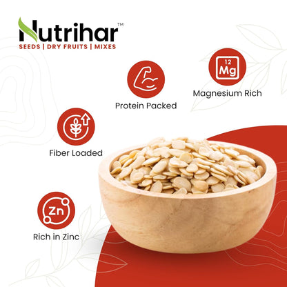 Nutrihar Roasted Watermelon Seeds 100g | Unsalted | No Added Oil | Roasted Magaj Seeds