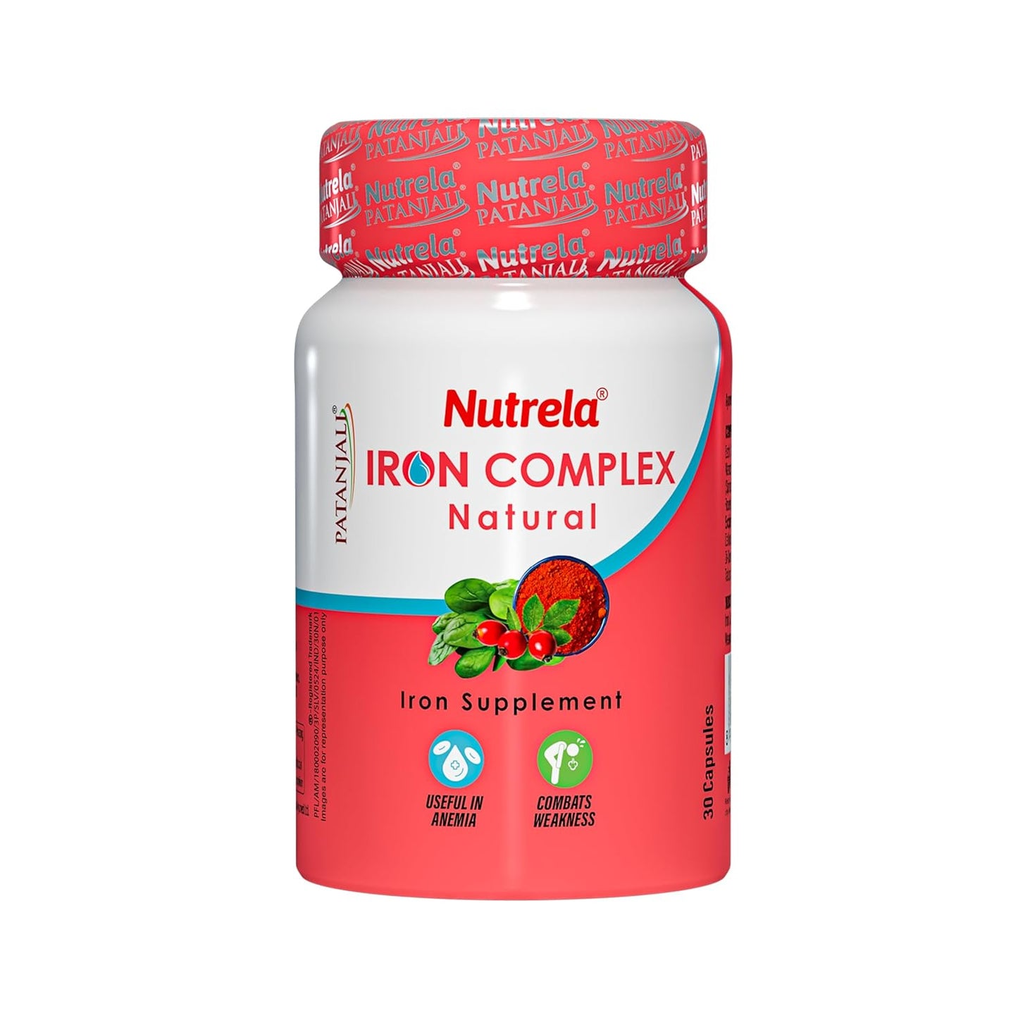 NUTRELA Iron Complex- Vegetarian Natural Capsules, 30 Count