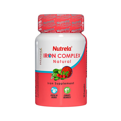 NUTRELA Iron Complex- Vegetarian Natural Capsules, 30 Count