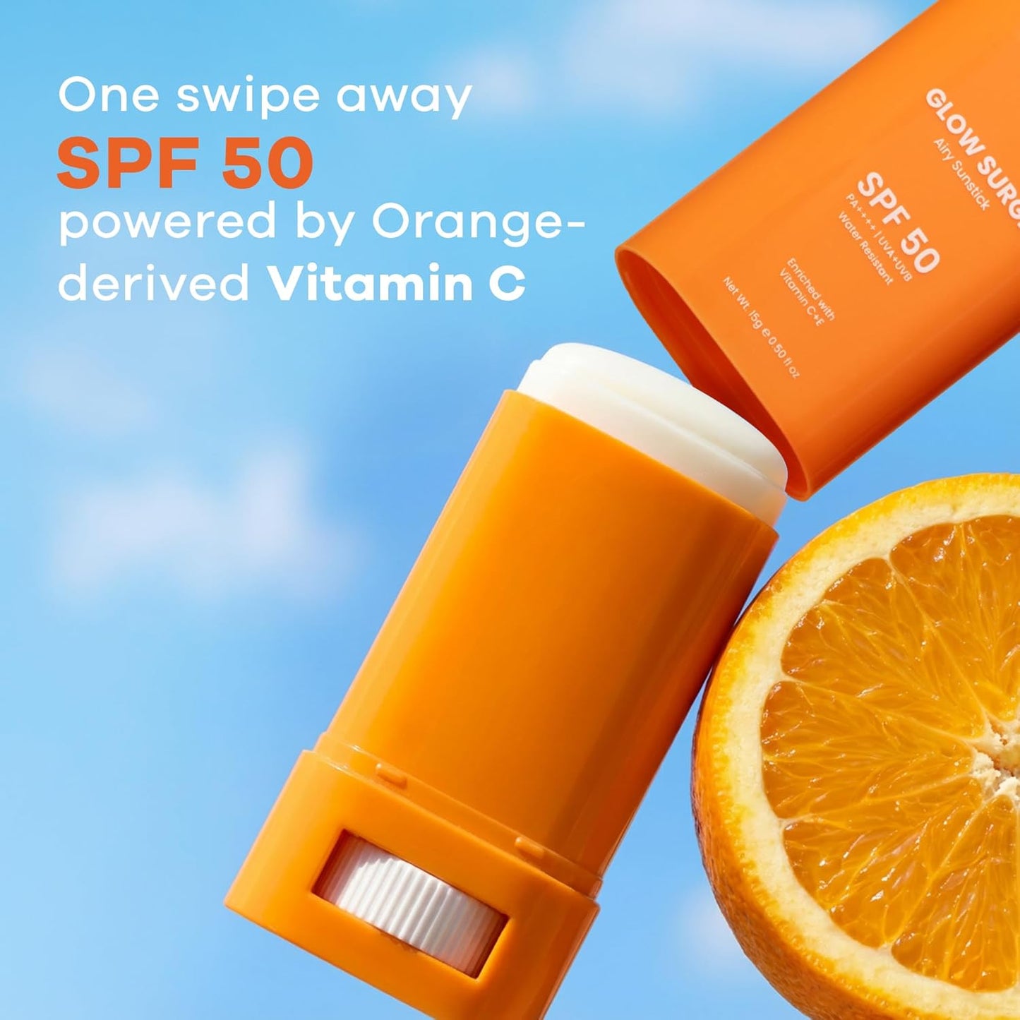 Earth Rhythm Glow Surge Vitamin C & E Sunstick SPF 50 – Brightening, No White Cast, Oxybenzone-Free, Vegan