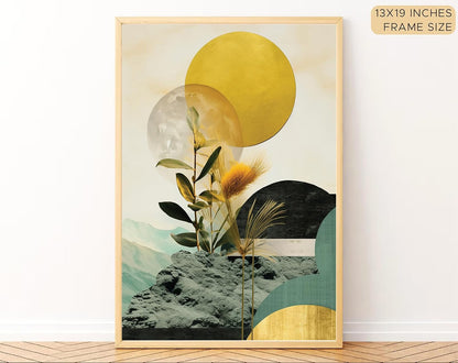 Boho wall Art Paintings Modern Art Framed Wall Painting for Living Room Bedroom - Wall Posters | Paintings with Frame Set of 3 (14x18 Inches) (art 2)
