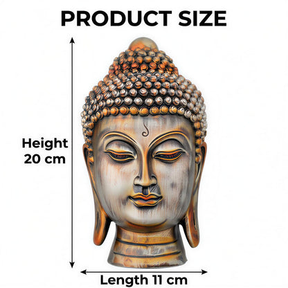 Buddha Idol Statue | Show Pieces for Home Decor Living Room (Antique Orange)