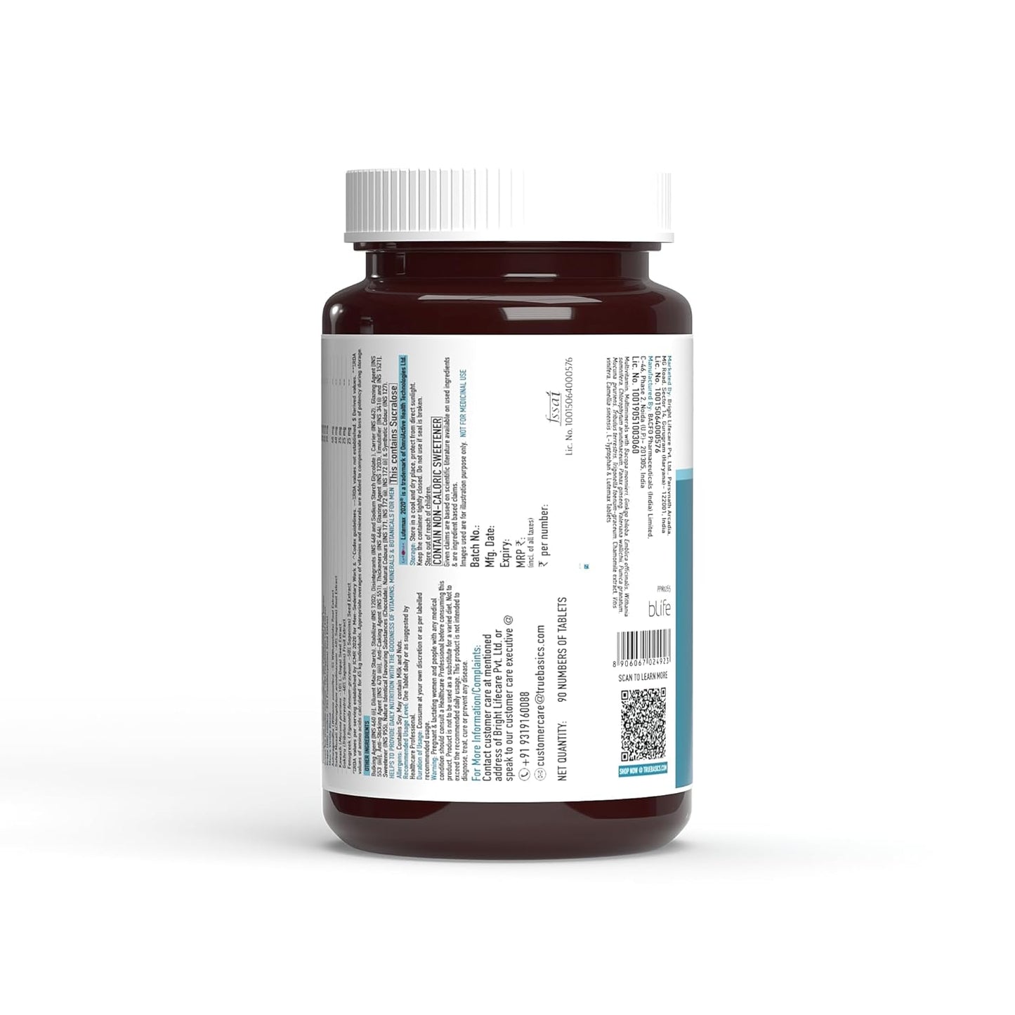 TrueBasics Advanced Multivitamin For Men (90 Tablets) | With Ashwagandha, Gokhru & Kawach, Vitamin D3 and Multiminerals | For Immunity, Energy, Strength & Stamina
