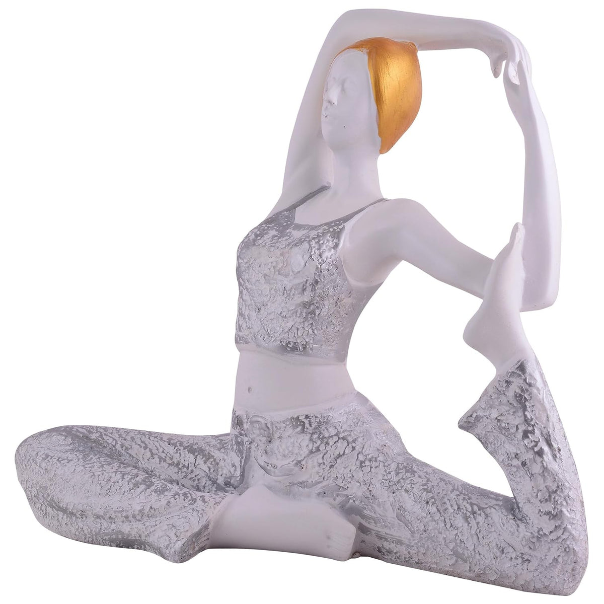 Resin Yoga Lady Home & Office Decor Fantasy Showpiece (Y500),White