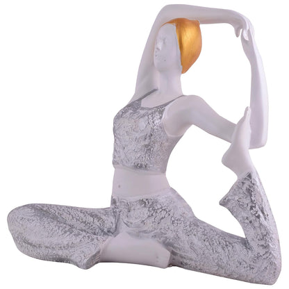 Resin Yoga Lady Home & Office Decor Fantasy Showpiece (Y500),White