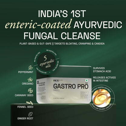 Ace Blend IBS Gastro Pro | 60 Softgels | Ayurvedic IBS with 5 Gut-Healing Oils | Relieves Bloating, Gas & Candida | Targets Fungal Overgrowth for Gut Relief