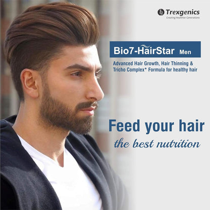 Trexgenics® BIO7-HAIRSTAR MEN Advanced Hair Support Tricho Complex ONE-A-DAY Formula (60 Veg. Capsules) (Pack of 1)