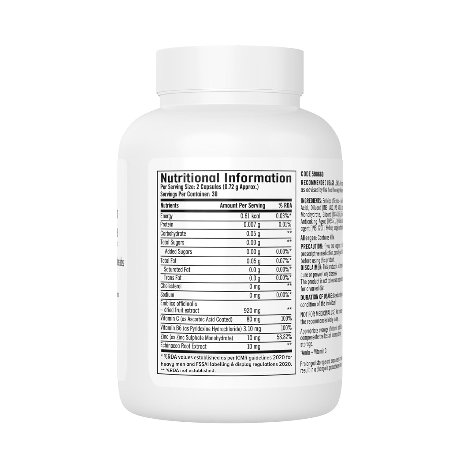 Zephivo GNC Immune Formula | 60 Veg Capsules | Strengthens Immune System | Reduces Common Cold Risks | Protects Against Infections | Vitamin C, Zinc, Amla & Vitamin B6 | For Men & Women