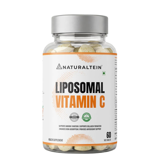 Bottle of Naturaltein liposomal vitamin C on a white background