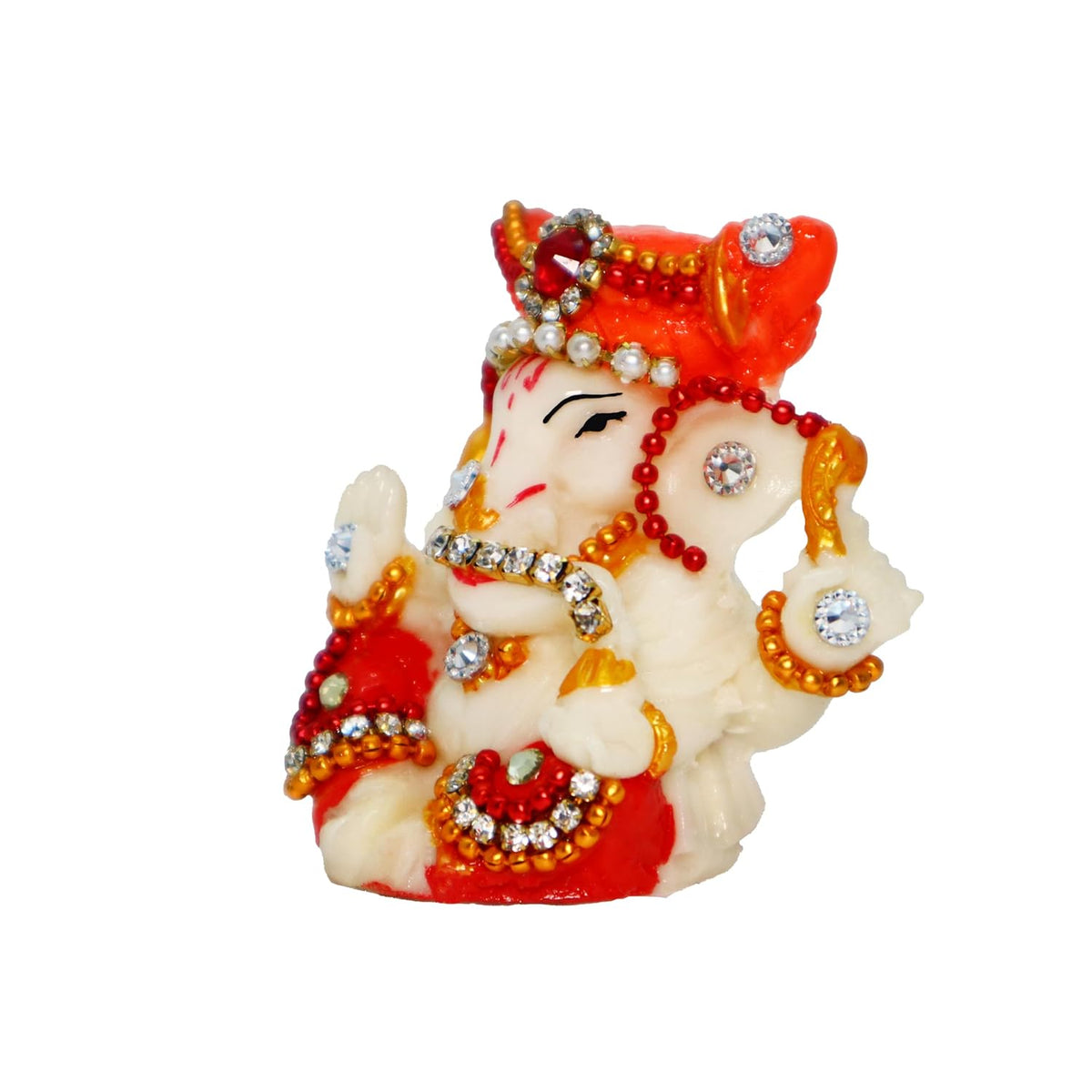 Ganesh Murti for Home & Office Decor, Ganesha Hand Crafted Best Car Dashboard Room Decoration Item (Bajirao Ganesha)