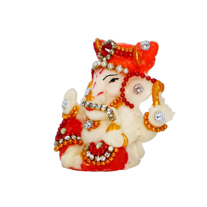 Ganesh Murti for Home & Office Decor, Ganesha Hand Crafted Best Car Dashboard Room Decoration Item (Bajirao Ganesha)