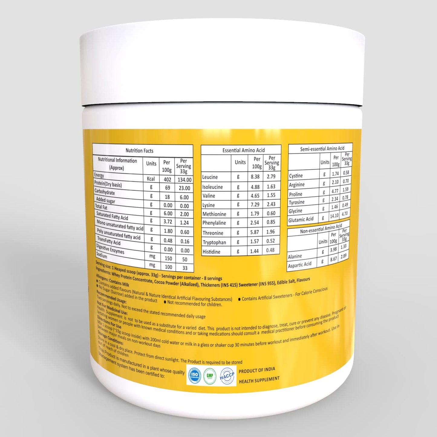 Pro360 Gold Whey Protein - Chocolate Flavored - (100% Whey Protein with Digestive Enzymes, 23g Protein, 5.97g BCAA, 4.7g Glutamic Acid per Serving) (250g)