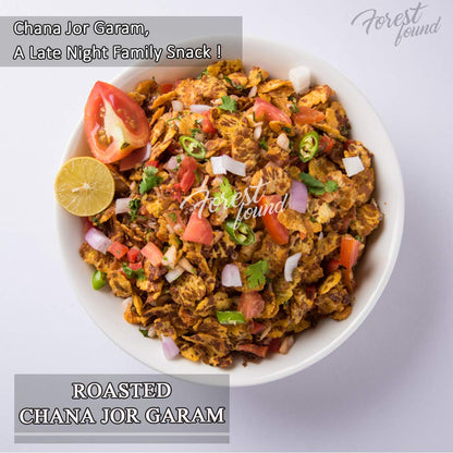 Forest Found Vacuum Roasted Black Chana Jor Garam (250g) – 100% Oil-Free & Gluten-Free Namkeen | No Salt & No Masala | Low-Fat Diet Snack for Weight Loss