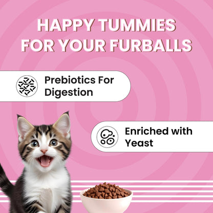 Bark Out Loud Essentials - Dry Kitten Food, Tailored Nutrition for Kittens, Fish & Chicken Kibbles with Added Taurine (1Kg)