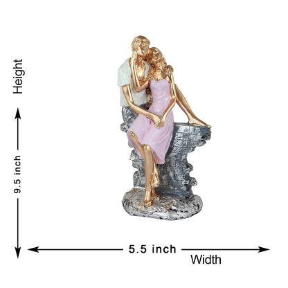 Resin Decorative Couple Fantasy Showpiece Figurine for Home Decor | Decorative Idols for Living Room, Bedroom, Office Desk, Cabinets, 10 Centimeters, Black
