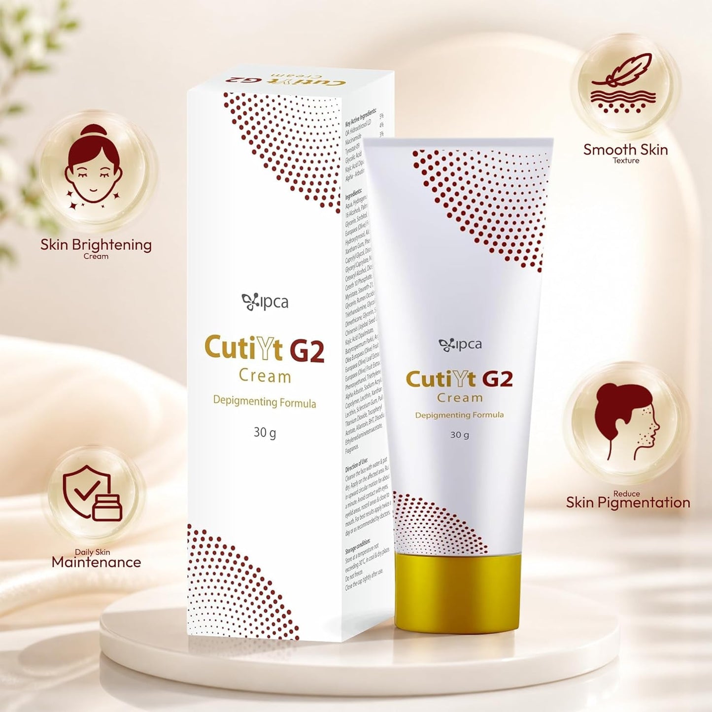 Ipca CutiYt G2 Cream – 30gm Skin Tone Correcting & Pigmentation Maintenance Cream | Hydrating Formula for Even, Clear & Smooth Skin | Suitable for Sensitive & Long-Term Use