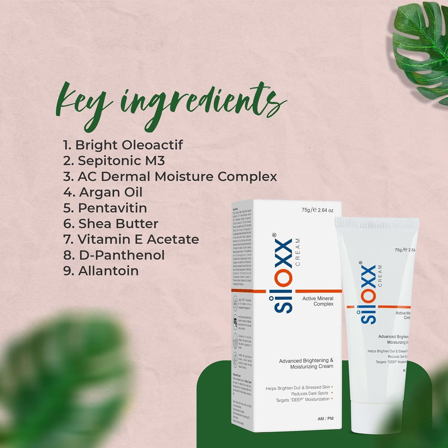 Siloxx Advanced Brightening & Moisturizing Cream with Active Mineral & Hydration Complex | Dark Spot Reduction & Deep Skin Nourishment | 75g