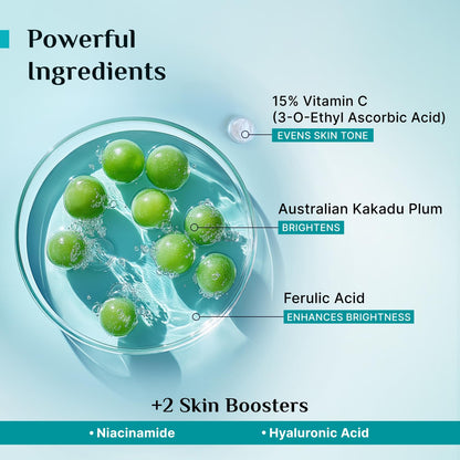 Pilgrim 15% Vitamin C Serum 10ml for Glowing Skin with Ferulic Acid & Kakadu Plum | Advanced Dark Spot Corrector, Hyperpigmentation & Brightening Face Serum | For All, Combination, Normal Skin