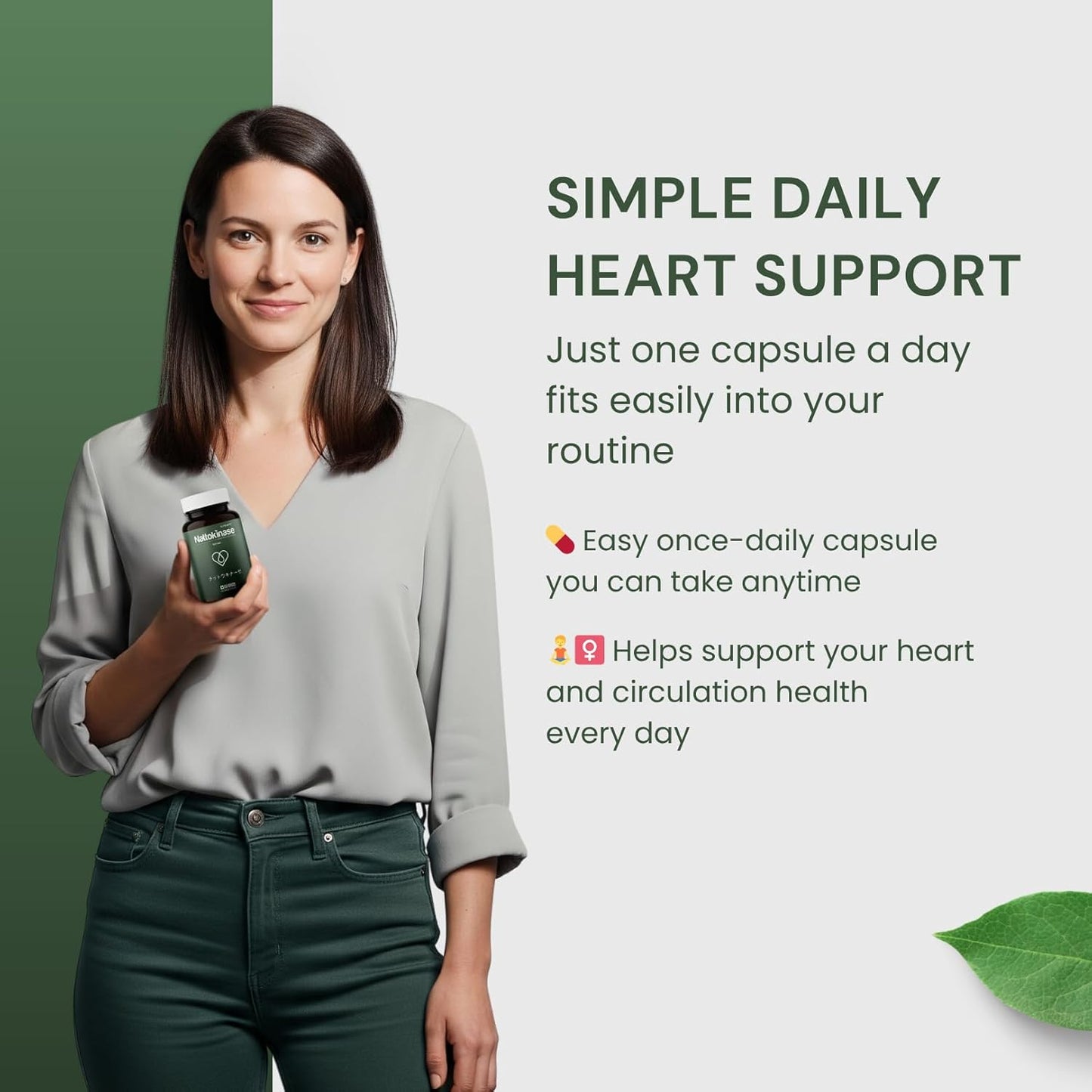 Nattokinase supplement by Nutramito, 200mg (4000 FU) per serving of 2 capsules, Natural Enzyme Supplement for Heart Health, Vitamin K–Free Formula, Supports Heart Health & Smooth Circulation
