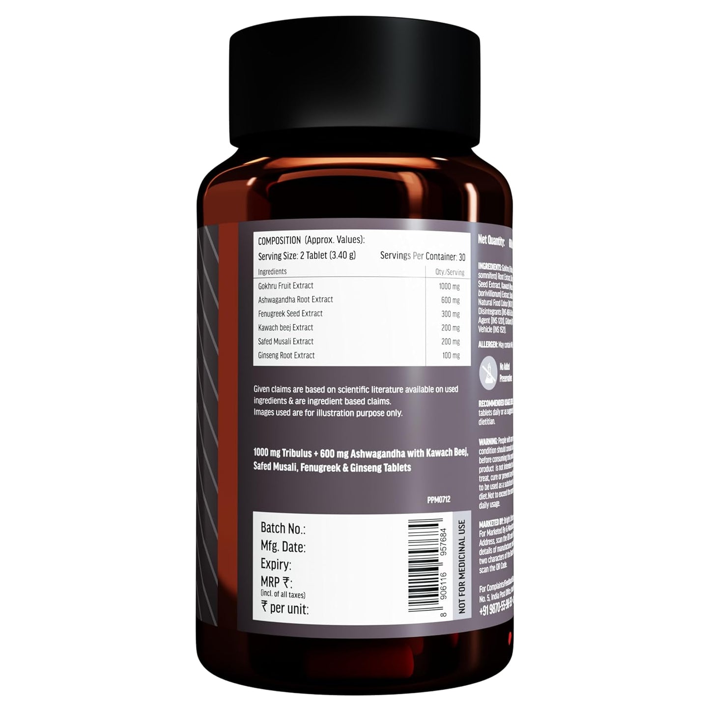 HealthKart hk vitals Testo Bold (60 Tablets) | Testosterone Booster for Men| For Energy, Stamina, & Strength