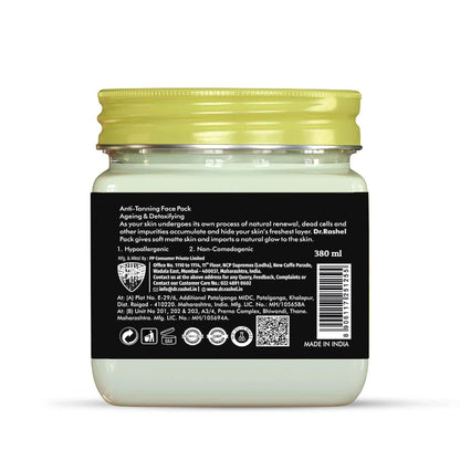 DR.RASHEL De-Tan Face Pack for Glowing Skin, Oil Control, Acne, Pimples, Detan, Blemishes, Pigmentation & Brightening, Face Cleansing for Face & Body (380 Ml)