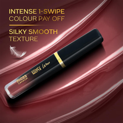 FACES CANADA Comfy Matte Wow Liquid Lipstick - Cocoa Crush 07 (Brown) 3.8ml | One Swipe Application | Highly Pigmented | Comfortable Wear | Glides Smoothly | Long Lasting | Transferproof