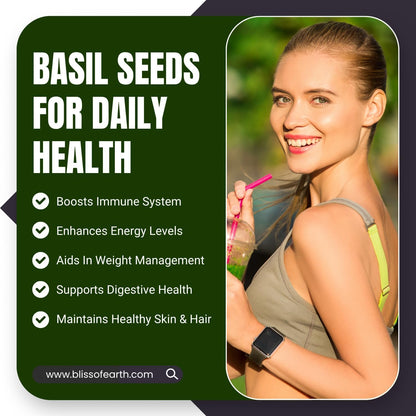 Bliss of Earth Sabja Seeds 100gms -Tukmaria Seeds Fiber & Omega-3 Rich Good for weight loss, Hydration Tiny Power House - Basil Seeds for Eating