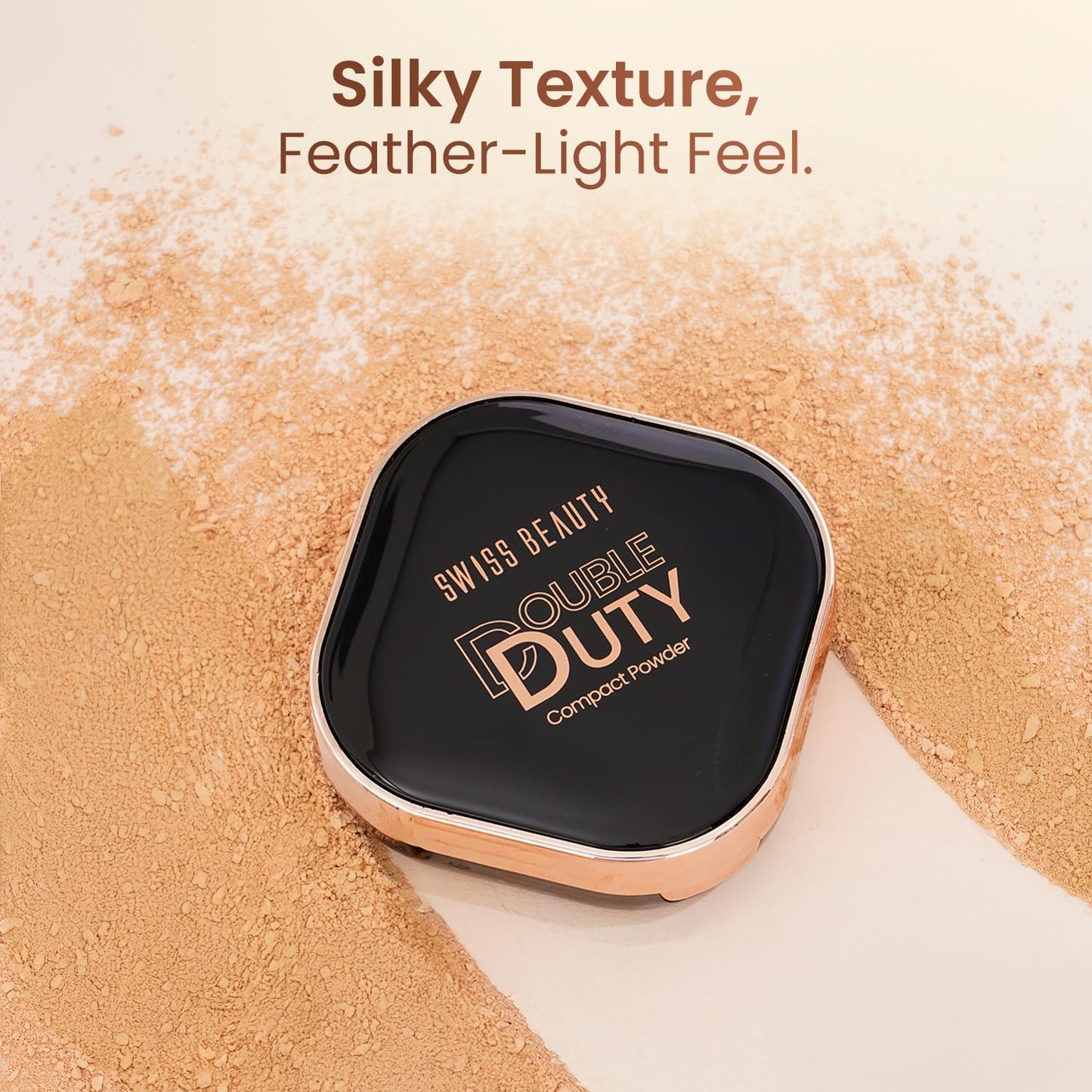 Swiss Beauty Double Duty Compact Powder | 2-in-1 Compact for Day to Night | Buildable Coverage | With Vitamin E & Hyaluronic Acid | 18g, Shade- 1- Natural Ivory/Fair Ivory