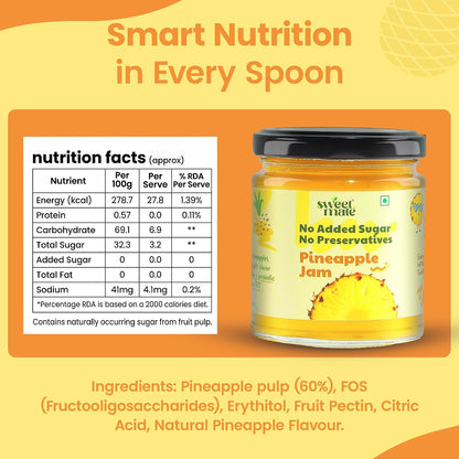 Sweetmate Mix Fruit Jam for Kids and Adults - (220g) | 100% Pure No Added Sugar | With Real Fruit Pulp | Naturally Sweetened | Diabetic and Keto Friendly | Delicious Jam