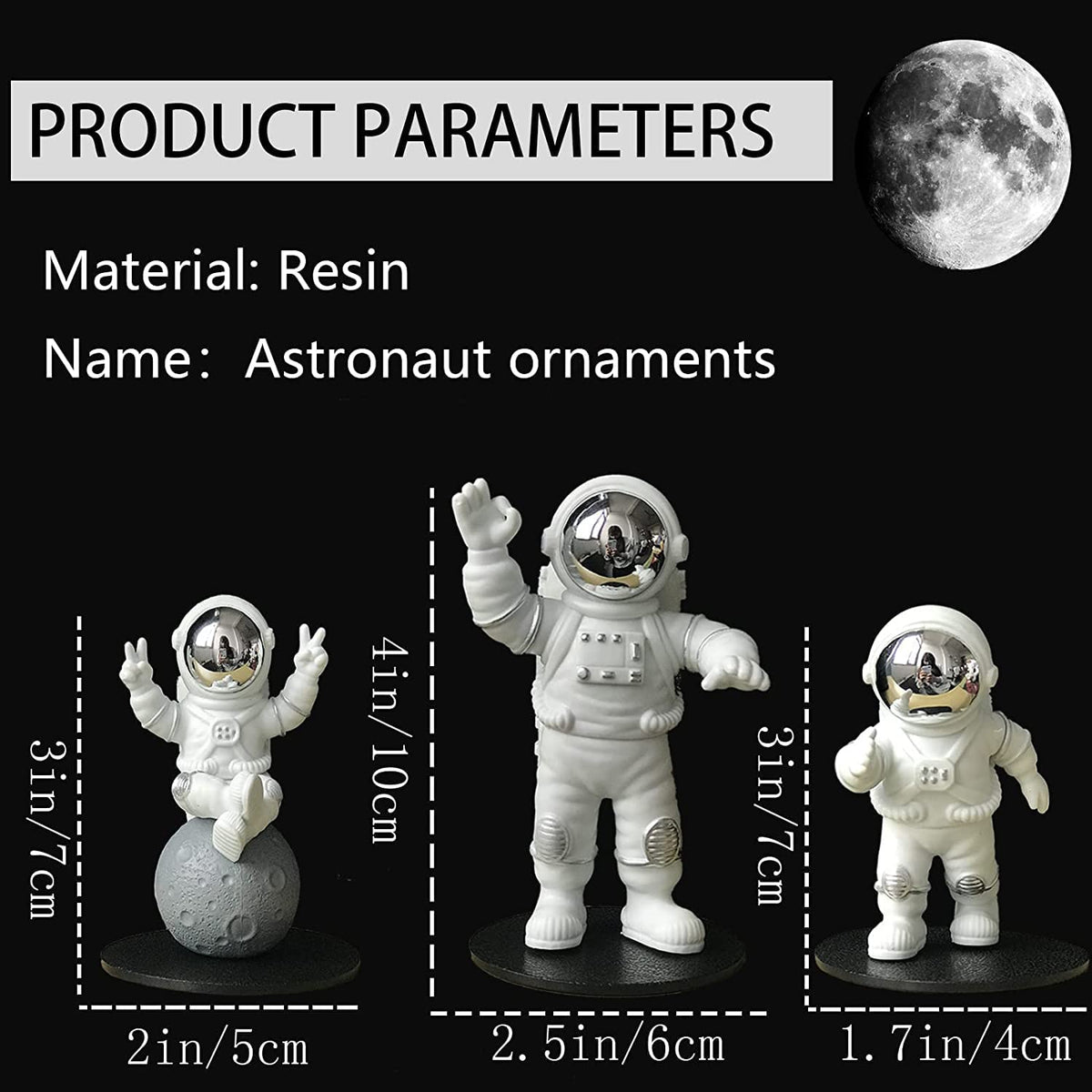 Street27® Cute Outer Space Astronaut Figurine Action Figure Toys Statue for Showpiece Home Living Room Decor Office Desktop Decoration Car Dashboard, Kids Birthday Party Gift