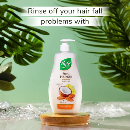 Nyle Naturals Strong & Healthy Anti Hairfall 2 In1 Shampoo With Active Conditioner, With Almonds And Green Gram Sprouts, 400ml