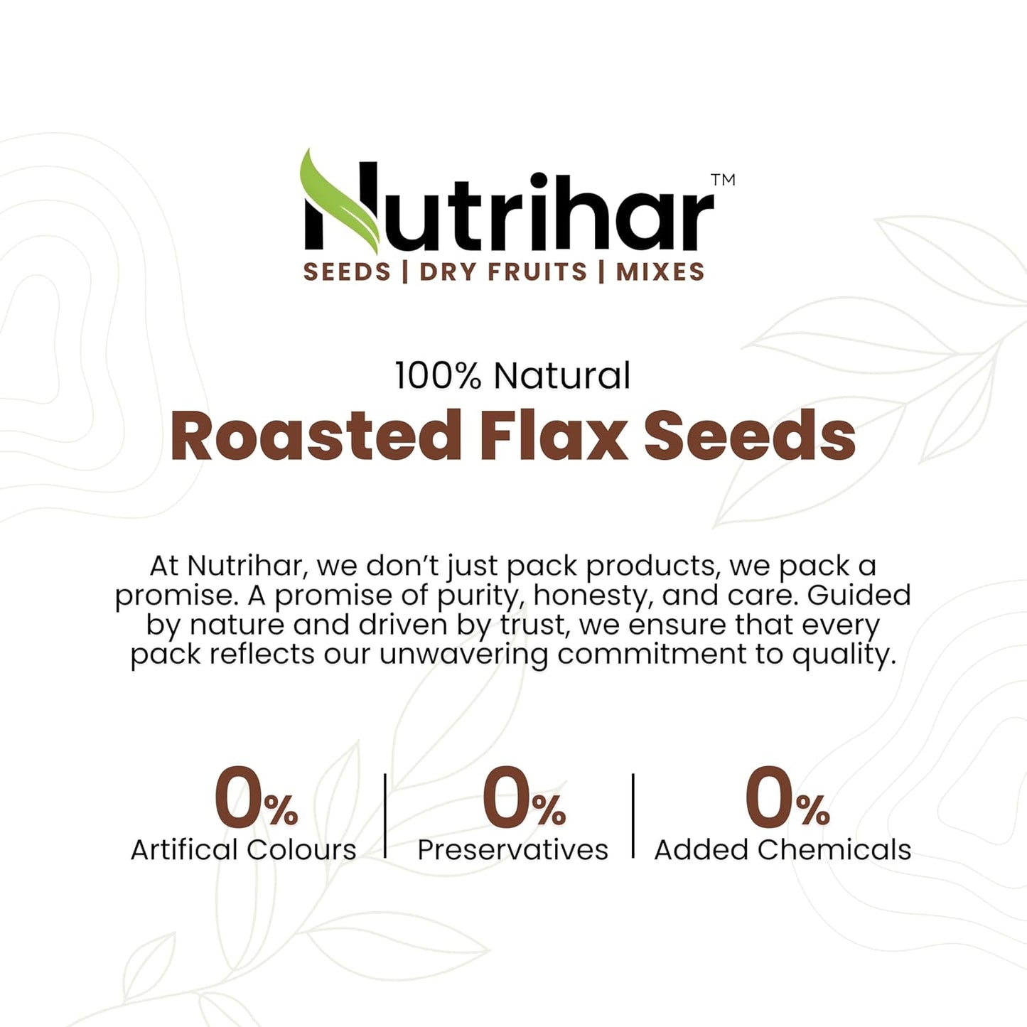 Nutrihar Roasted Flax Seeds 100g | Unsalted & Roasted Alsi Seeds | Omega-3 & Calcium Rich | No Added Oil